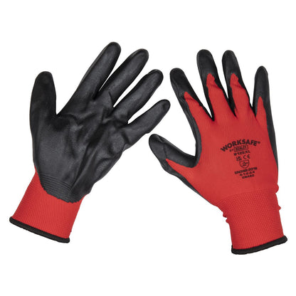 Sealey TSP125XL/6 Flexi Grip Nitrile Palm Gloves (X-Large) - Pack of 6 Pairs Sealey