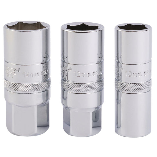 Draper 16784 Spark Plug Socket Set 1/2" Sq. Dr. 3 Piece Draper