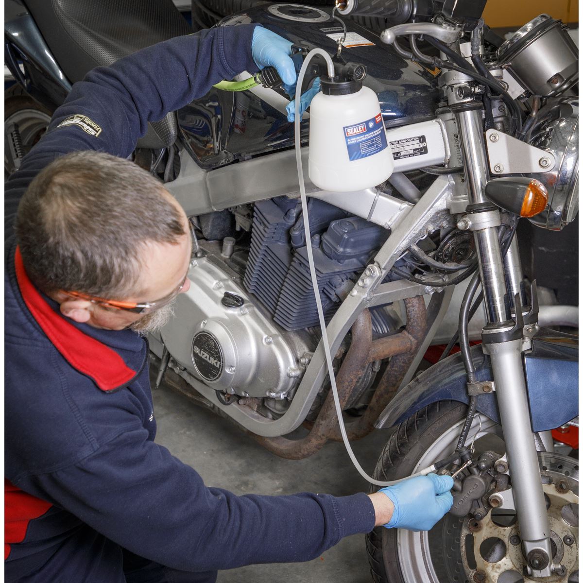 Sealey VS020TC Brake Caliper Clutch Bleeder Pneumatic Vacuum Single & Twin 1L Sealey