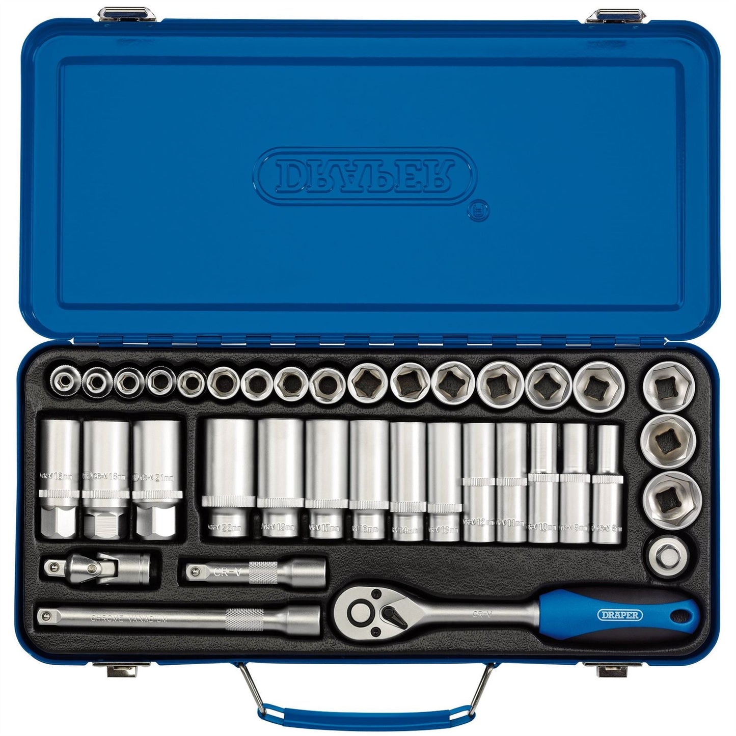 Draper 16367 Metric Socket Set 3/8" Sq. Dr. 37 Piece Draper