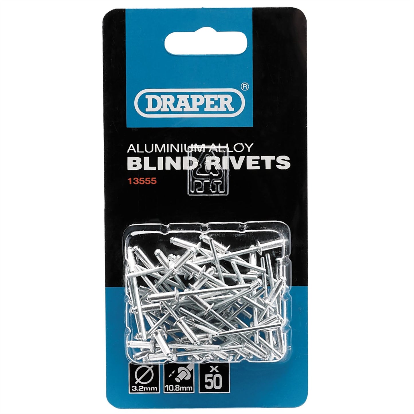 Draper 13555 Blind Rivets 3.2 x 10.8mm 50 Piece Draper