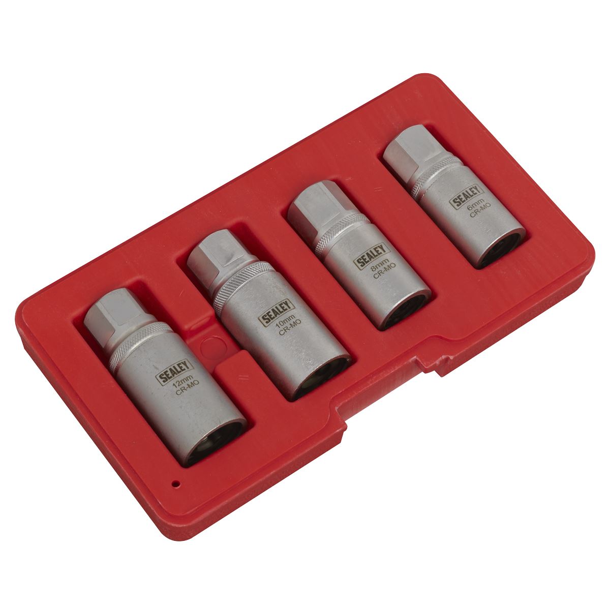 Sealey AK723 Stud Extractor Set 4pc 1/2"Sq Drive Metric Sealey