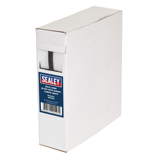 Sealey HST4812 Heat Shrink Tubing Black Ø4.8-2.4mm 12m Sealey