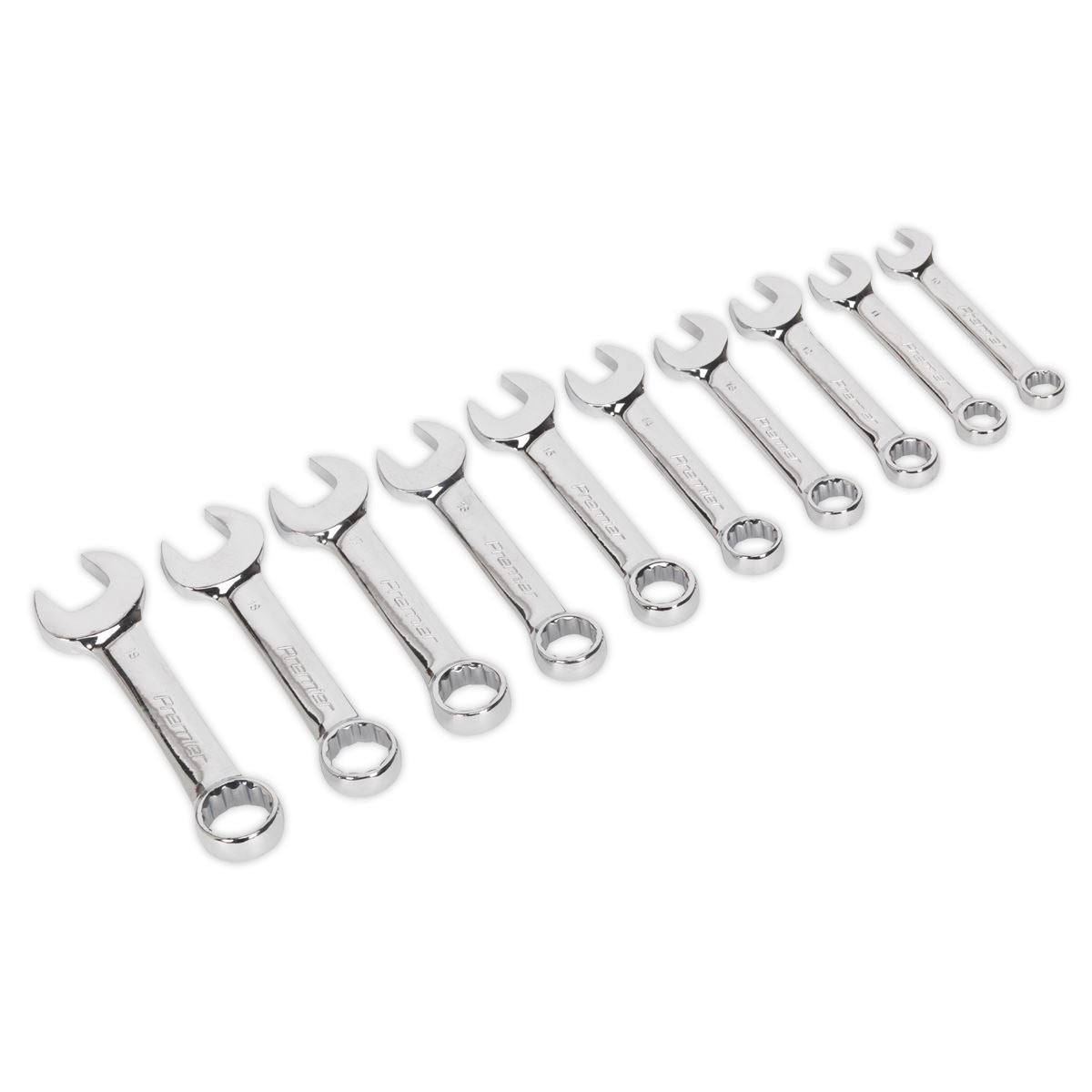 Sealey AK633 Combination Spanner Set 10pc Stubby Metric Sealey