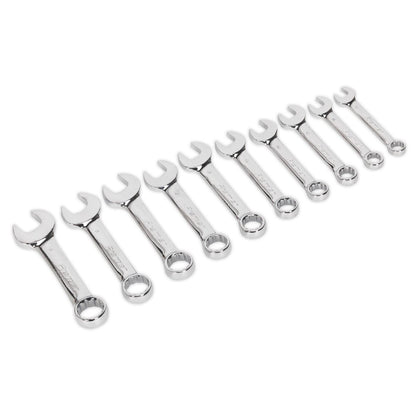 Sealey AK633 Combination Spanner Set 10pc Stubby Metric Sealey