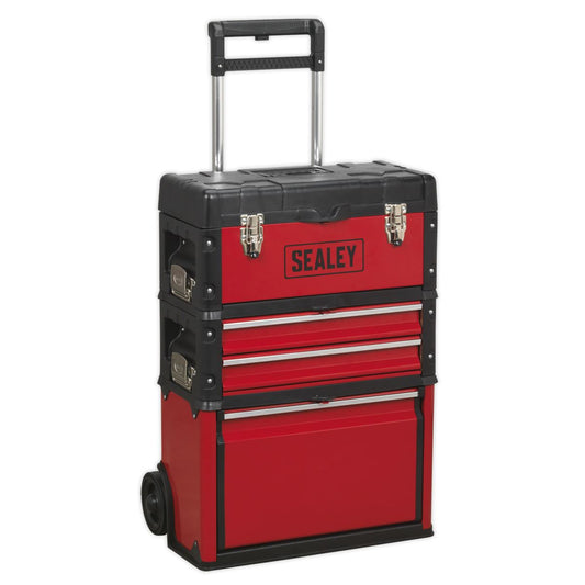 Sealey AP548 Mobile Steel/Composite Toolbox - 3 Compartment Sealey