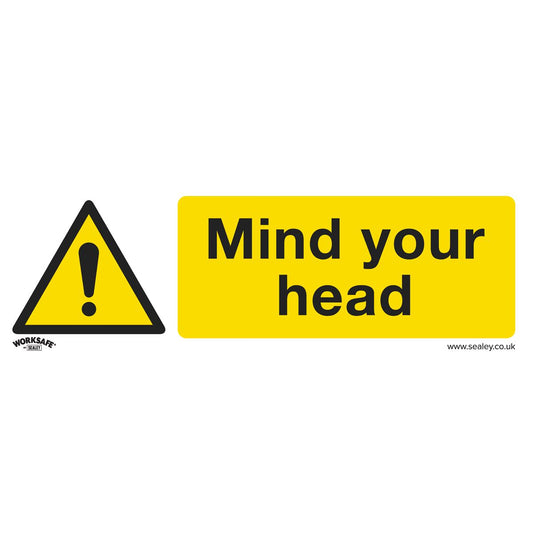 Sealey SS39V1 Warning Safety Sign - Mind Your Head - Self-Adhesive Vinyl Sealey