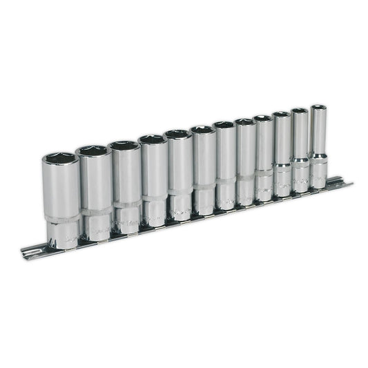Sealey AK2694 Socket Set 12pc 3/8"Sq Drive 6pt Deep WallDrive® Metric Sealey