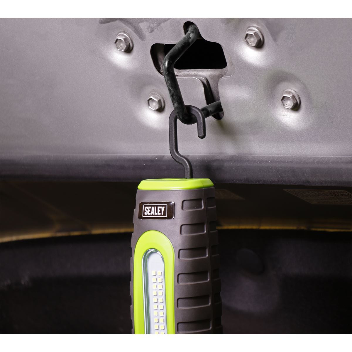 Sealey LED3606G Rechargeable 360° Inspection Lamp 15W & 3W SMD LED Green 2 x Lithium-ion Sealey