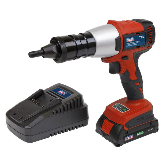 Sealey CP316 Brushless Cordless Nut Riveter 20V 2Ah Lithium-ion Sealey