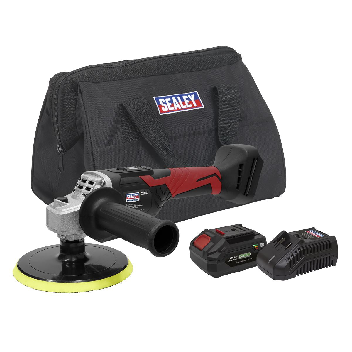 Sealey CP20VRPKIT Cordless Rotary Polisher Kit 20V 4Ah SV20 Series Ø150mm Sealey