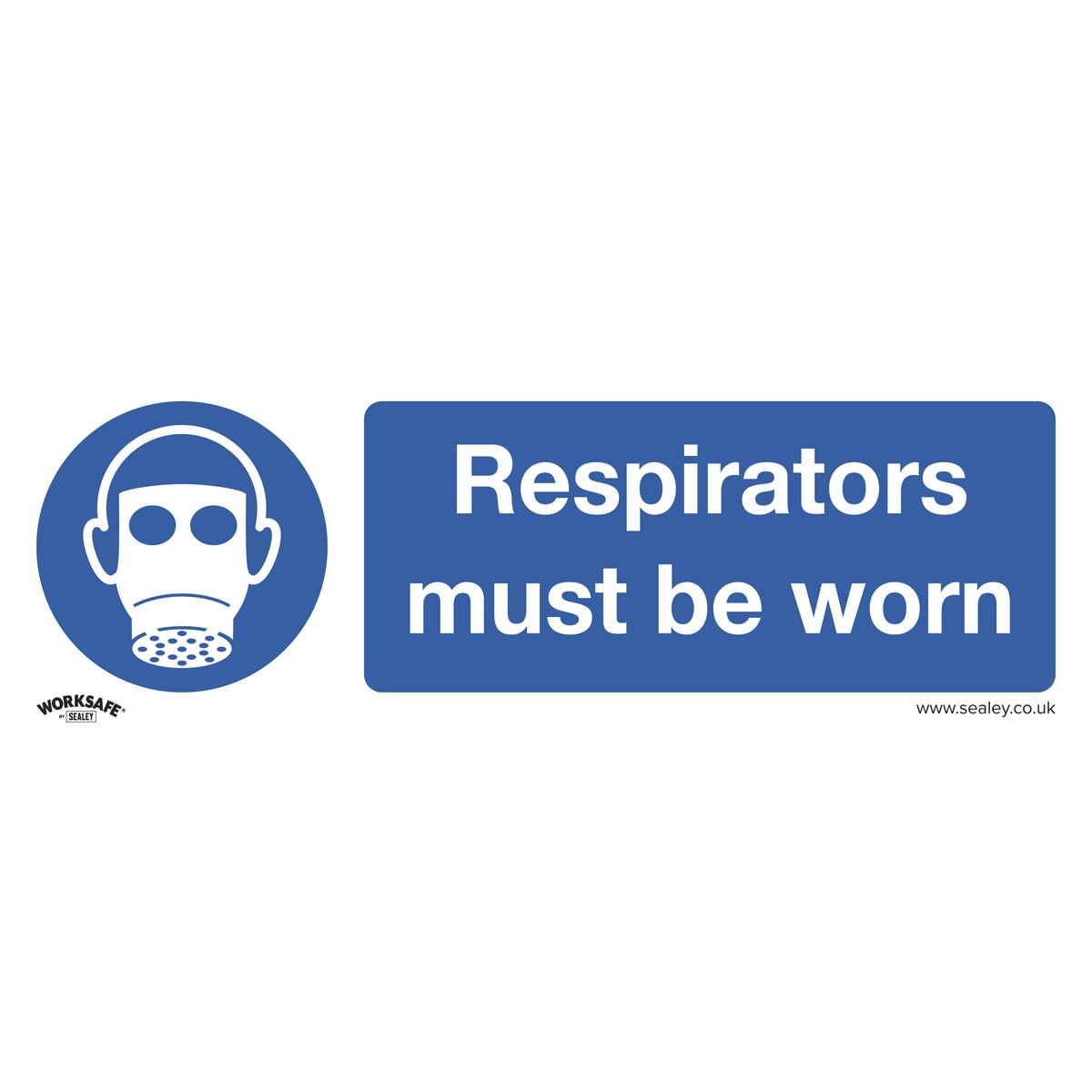 Sealey SS56V1 Mandatory Safety Sign - Respirators Must Be Worn - Self-Adhesive Vinyl Sealey