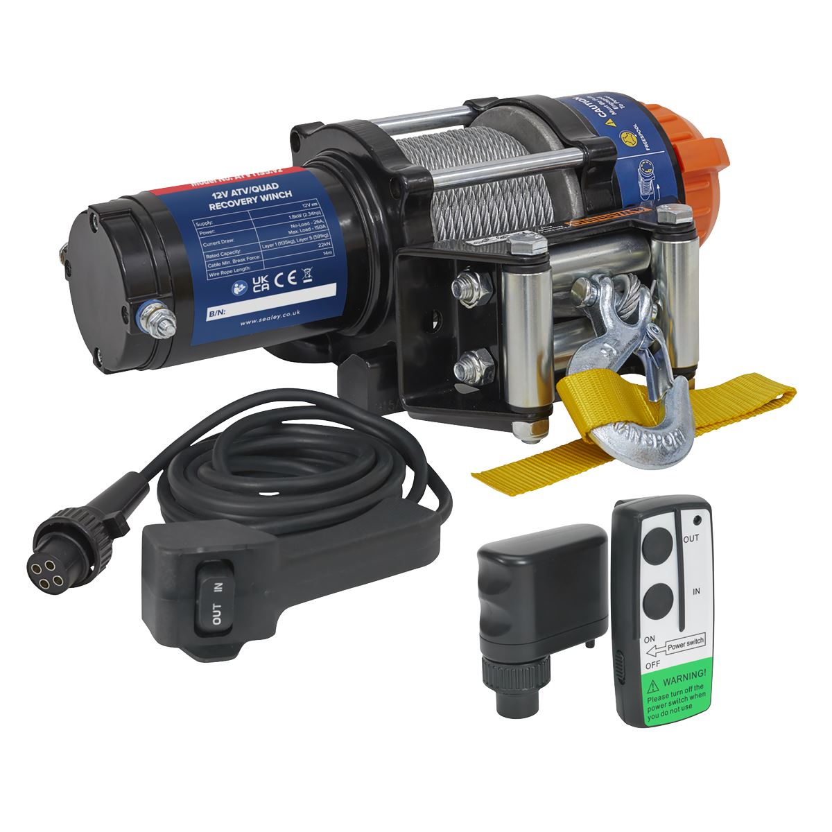 Sealey ATV1135KIT Wireless Winch ATV1135 Combo Sealey