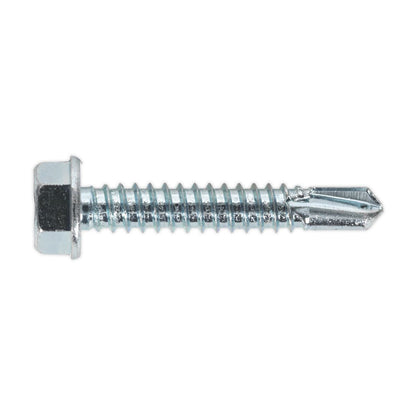 Sealey SDHX6338 Self-Drilling Screw 6.3 x 38mm Hex Head Zinc Pack of 100 Sealey
