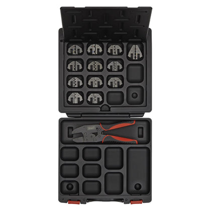 Sealey AK3858COMBO Ratchet Crimping Tool with Jaws and Storage Case Sealey