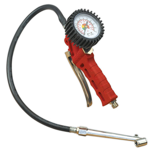Sealey SA9312 Tyre Inflator with Twin Push-On Connector Sealey