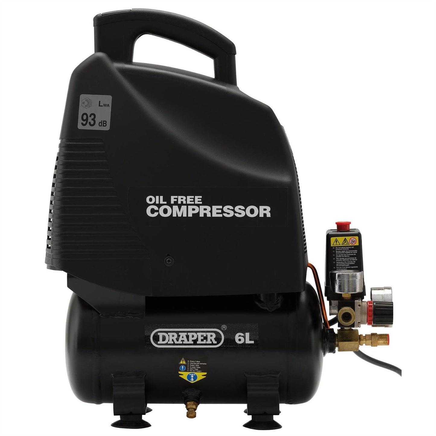Draper 24974 6L Oil-Free Air Compressor 1.1kW/1.5hp Draper