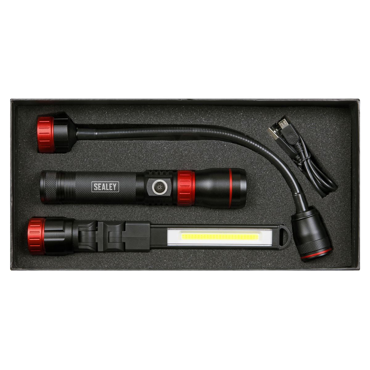 Sealey LED0131R Interchangeable 3-In-1 COB LED Inspection Light Rechargeable Sealey