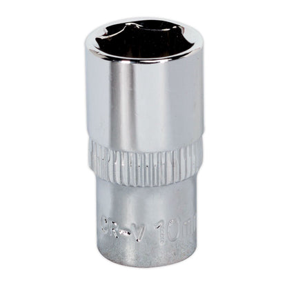 Sealey SP1410 WallDrive® Socket 10mm 1/4"Sq Drive Fully Polished Sealey