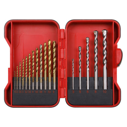 Sealey AK3717TCM HSS/Masonry Drill Bit Set 17pc Sealey