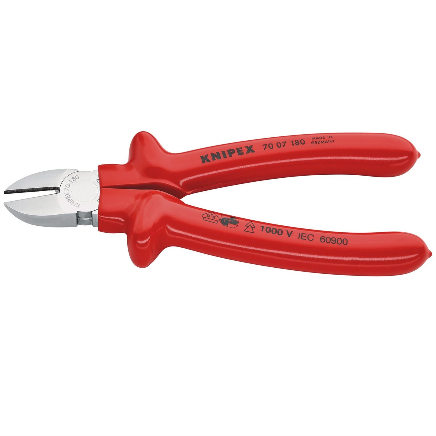 Knipex 21455 70 07 180 Diagonal Cutter with dipped insulation VDE-tested chrome-plated 180mm Knipex