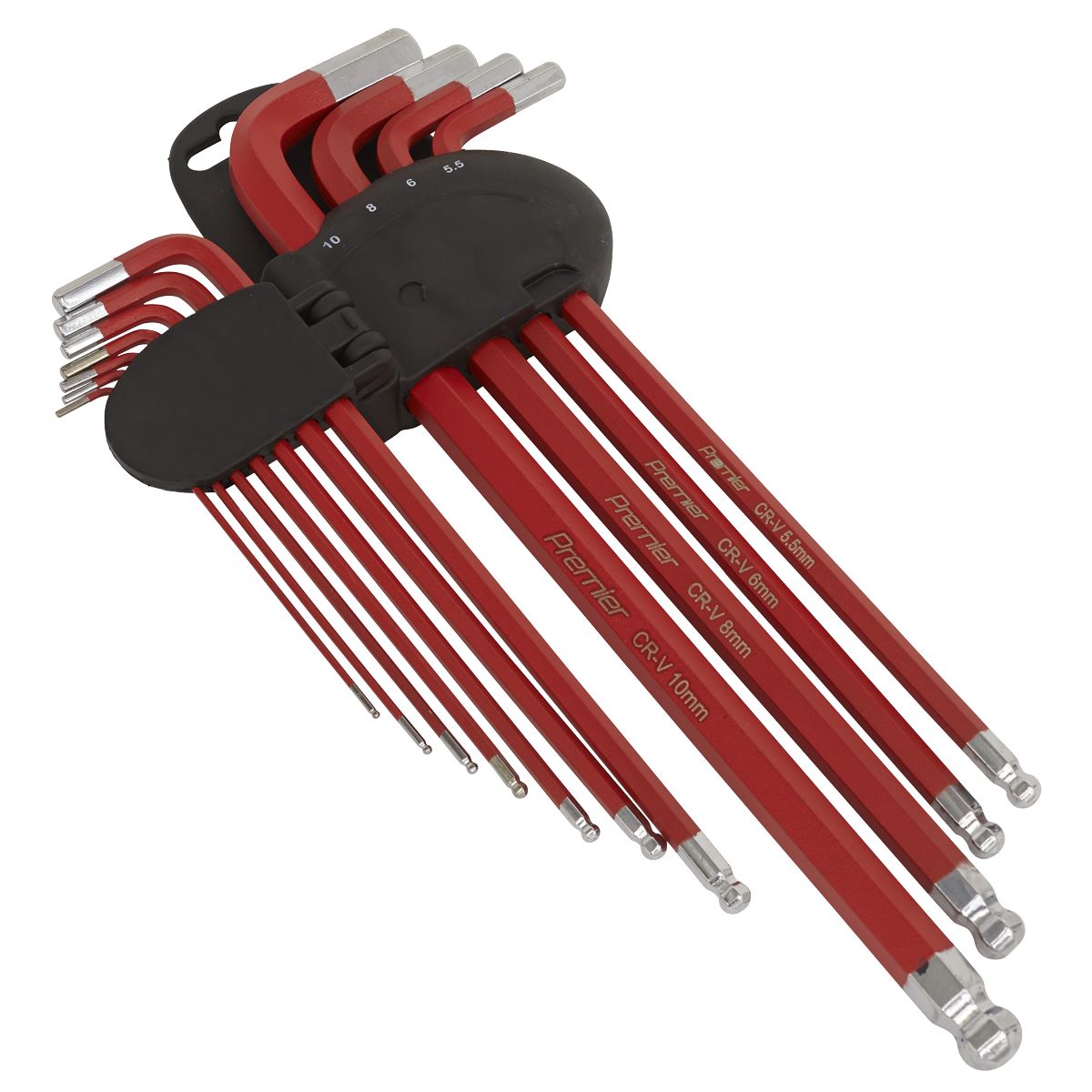 Sealey AK7164 Ball-End Hex Key Set 11pc Extra-Long Metric Sealey