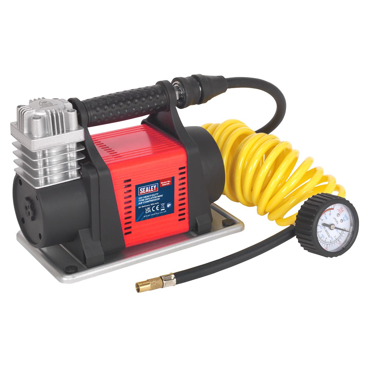 Sealey MAC05 Tyre Inflator/Mini Air Compressor 12V Heavy-Duty Sealey