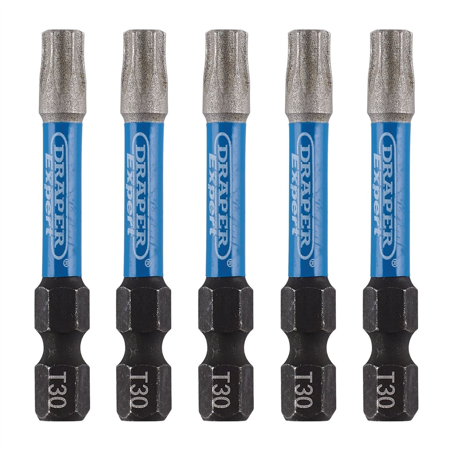 Draper 05656 Expert TX-STAR® Impact Screwdriver Bits T30 x 50mm 1/4" Hex Pack of 5 Draper
