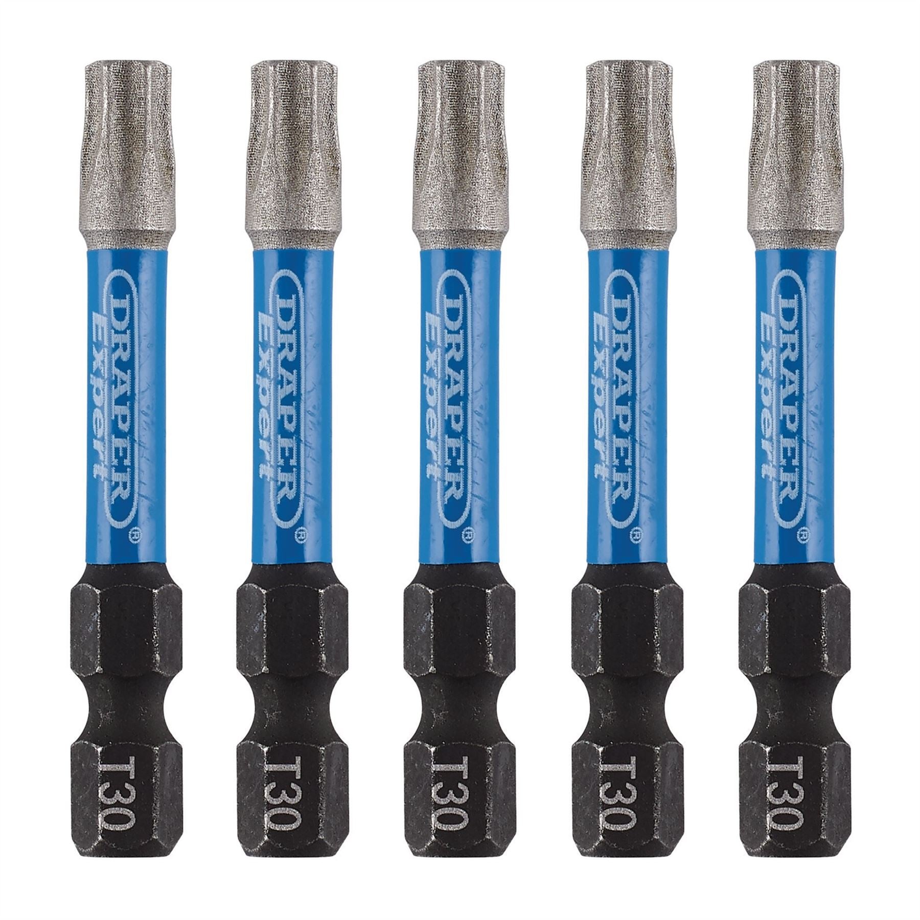 Draper 05656 Expert TX-STAR® Impact Screwdriver Bits T30 x 50mm 1/4" Hex Pack of 5 Draper