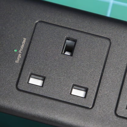 Sealey EL34USBB Power Extension Lead 2.6m with USB & USB-C Ports - Black Sealey