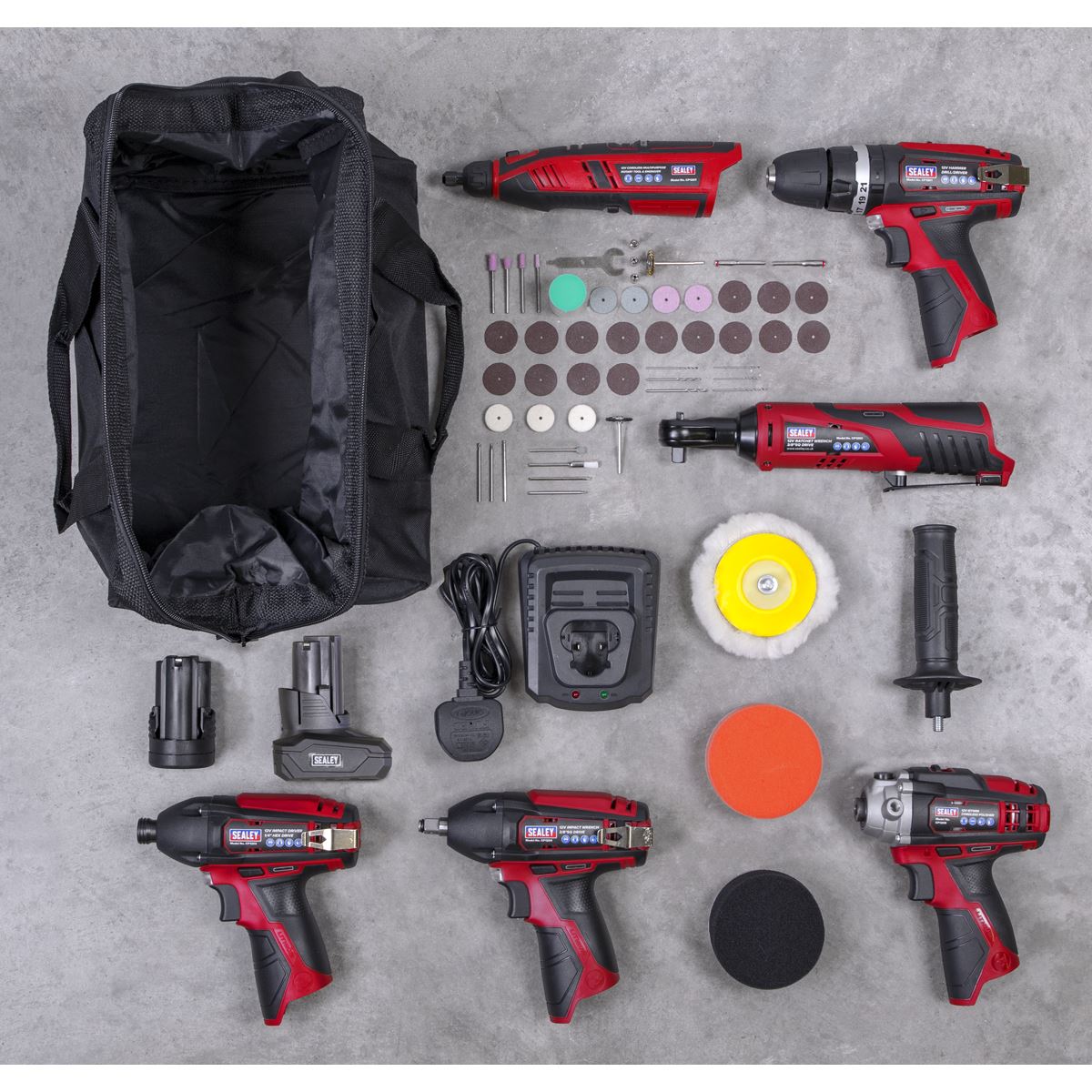 Sealey CP1200COMBO2 6 x 12V SV12 Series Cordless Power Tool Combo Kit Sealey