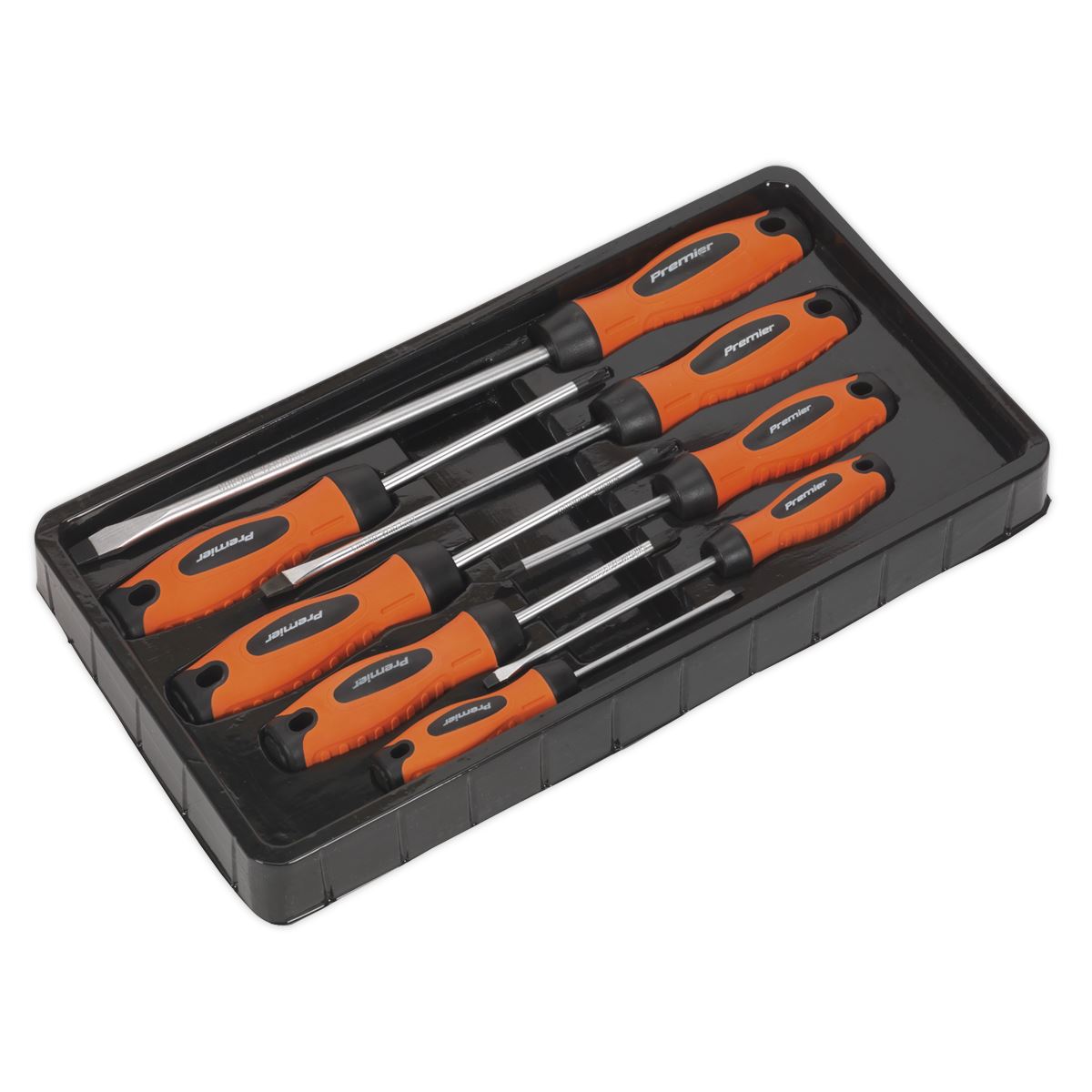 Sealey HV003 Screwdriver Set 8pc Hi-Vis Orange Sealey