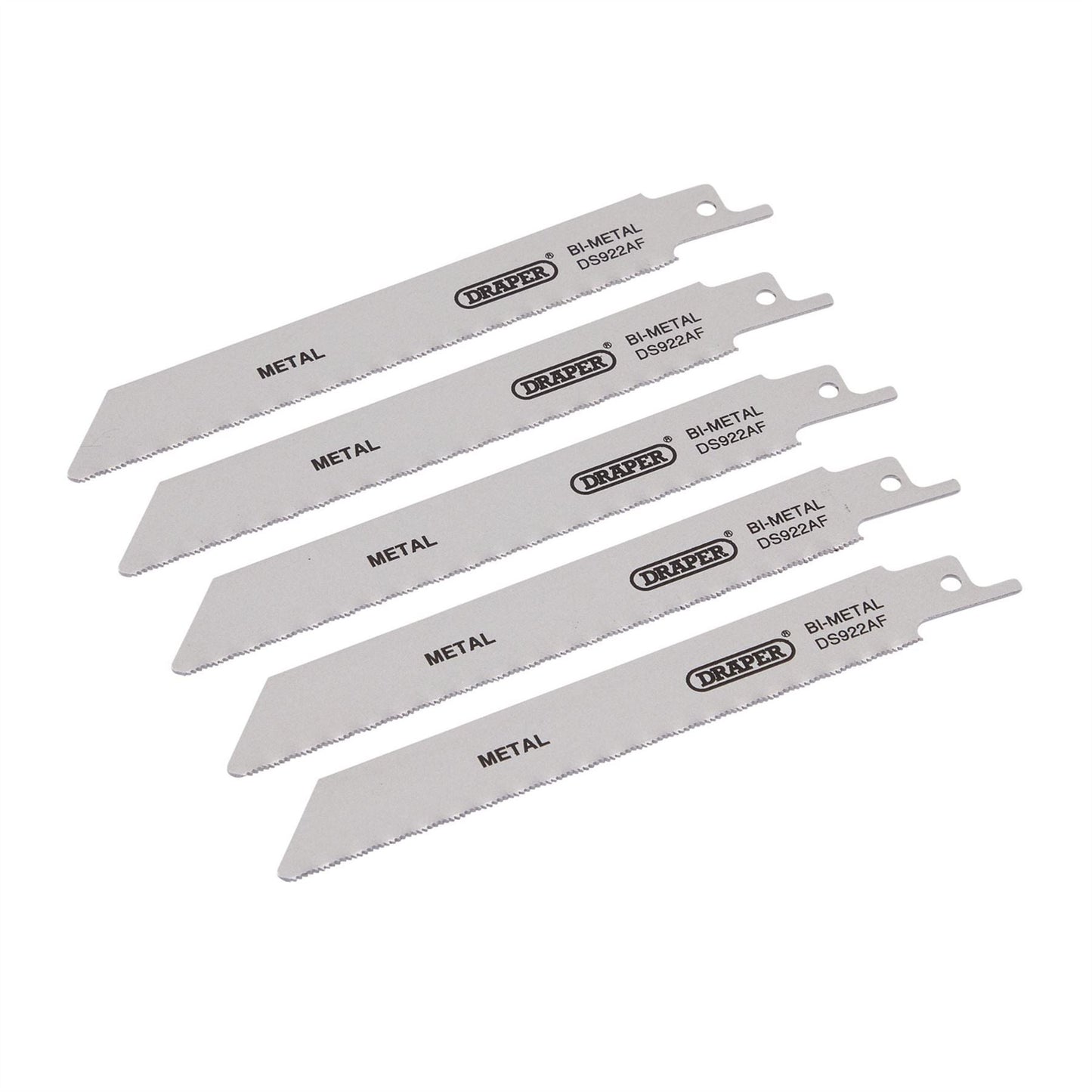 Draper 43444 Bi-metal Reciprocating Saw Blades for Metal Cutting 150mm 24tpi Pack of 5 Draper