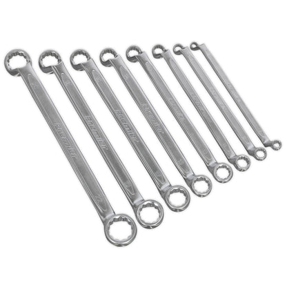 Sealey AK63257 Offset Double End Ring Spanner Set 8pc Metric Sealey