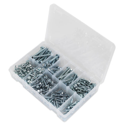 Sealey AB061SDH Self-Drilling Screw Assortment 410pc Hex Head Zinc Sealey