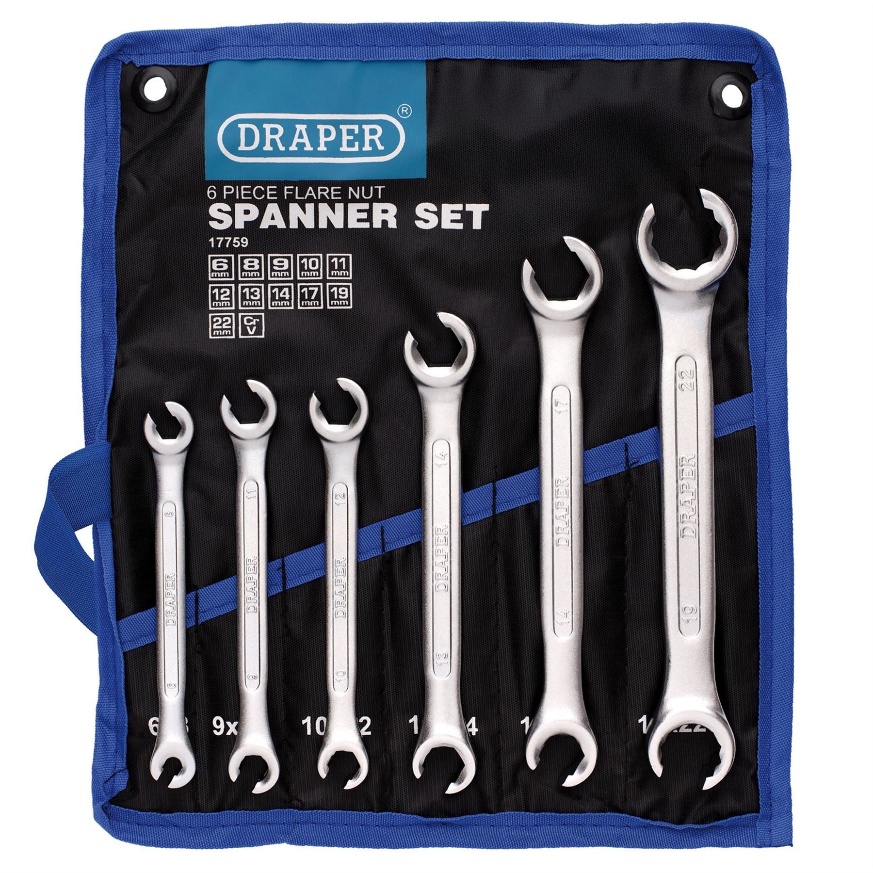 Draper 17759 Flare Nut Spanner Set 6 Piece Draper