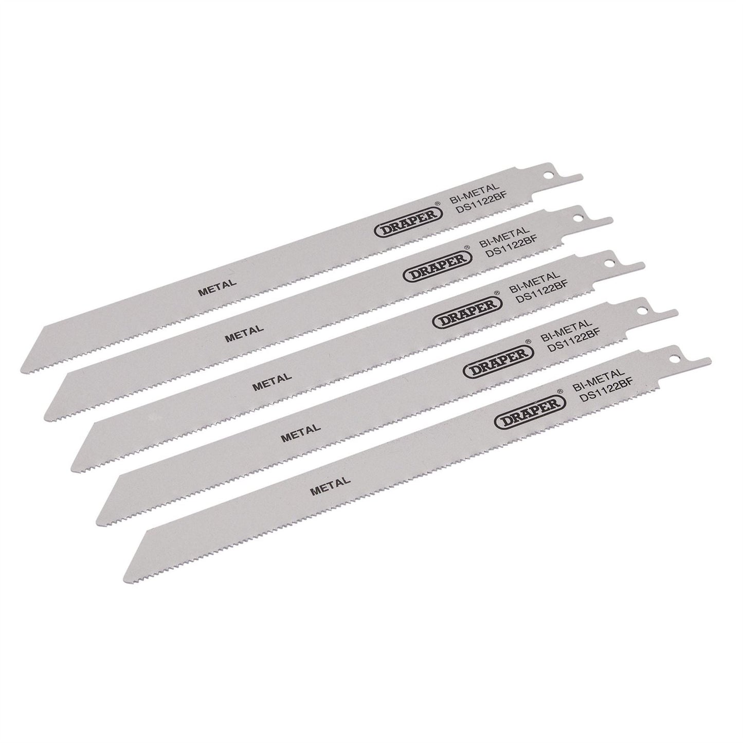 Draper 38594 Bi-metal Reciprocating Saw Blades for Metal Cutting 225mm 14tpi Pack of 5 Draper