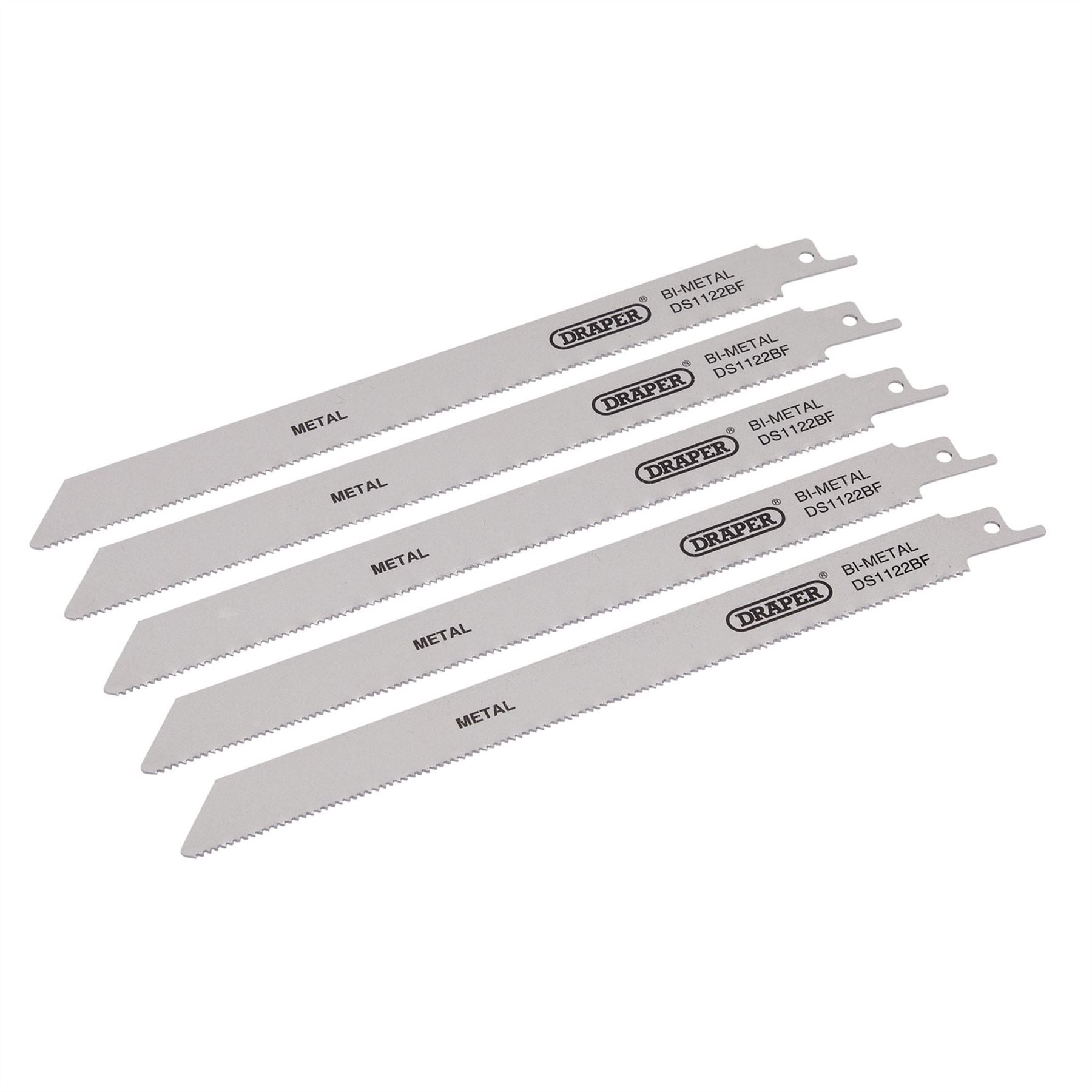 Draper 38594 Bi-metal Reciprocating Saw Blades for Metal Cutting 225mm 14tpi Pack of 5 Draper