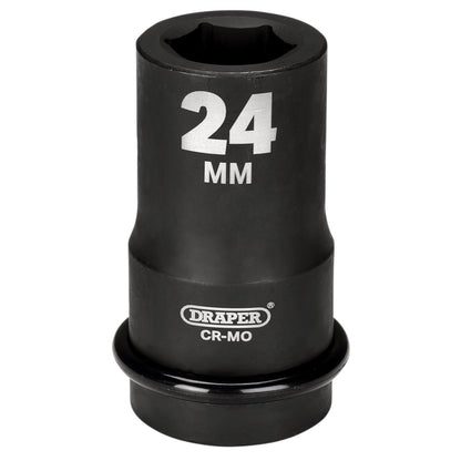 Draper 05139 Expert HI-TORQ® 6 Point Deep Impact Socket 1" Sq. Dr. 24mm Draper