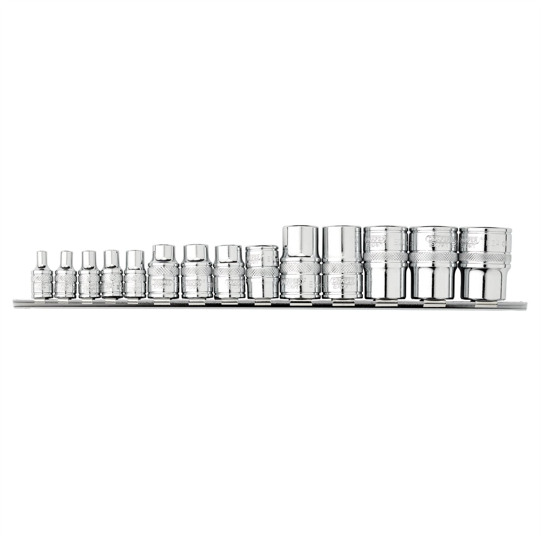 Draper 34415 Expert TX-STAR® Socket Set 1/4" 3/8" & 1/2" Drive 14 Piece Draper