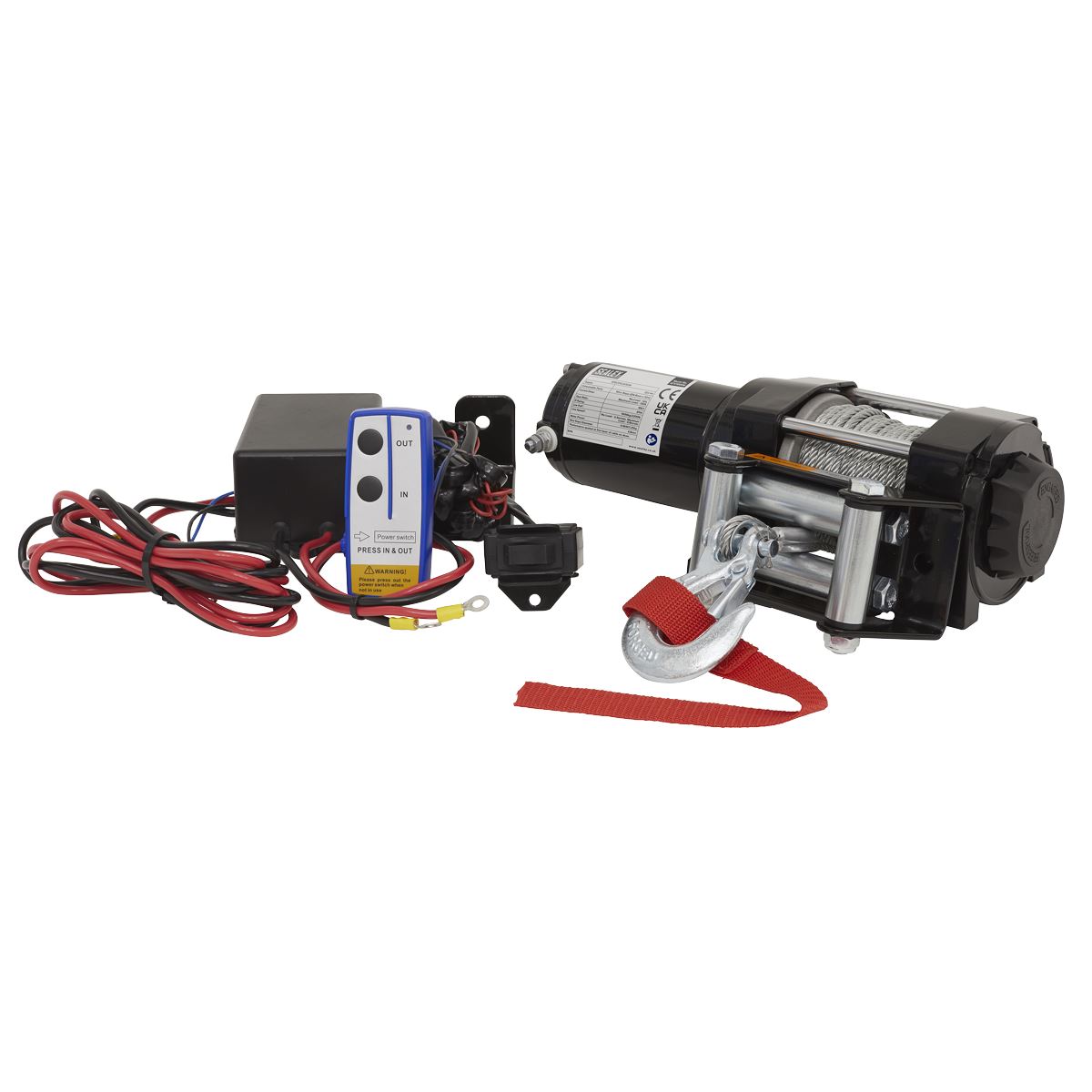 Sealey ATV1000W ATV Winch 1000kg Line Pull 12V Sealey