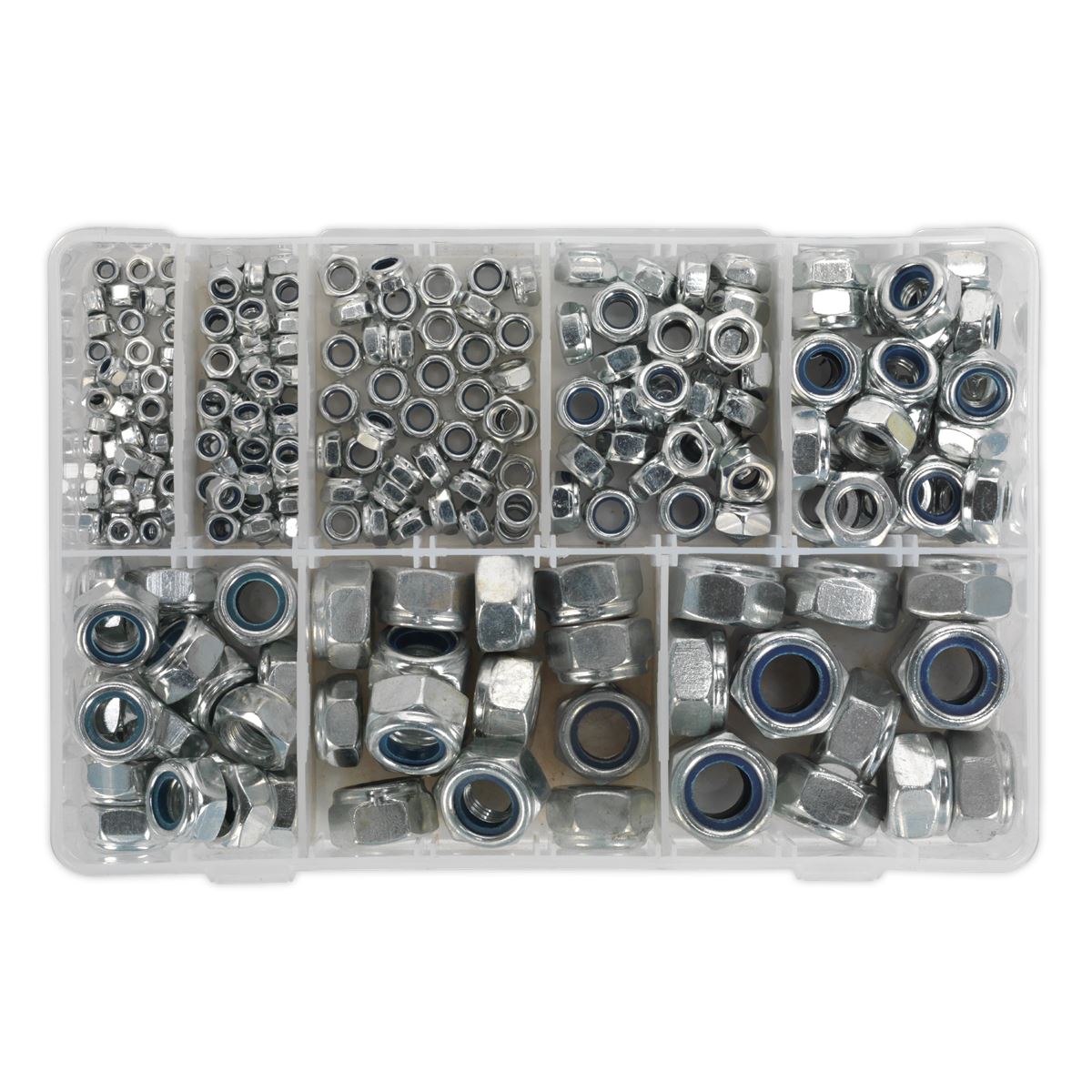 Sealey AB033LN Nylon Locknut Assortment 255pc M4-M16 Sealey
