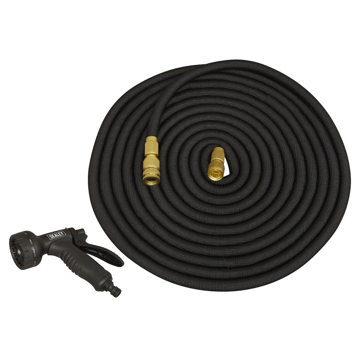 Sealey GH30E Ø17mm Expandable Garden Hose Black 30m Premium Sealey