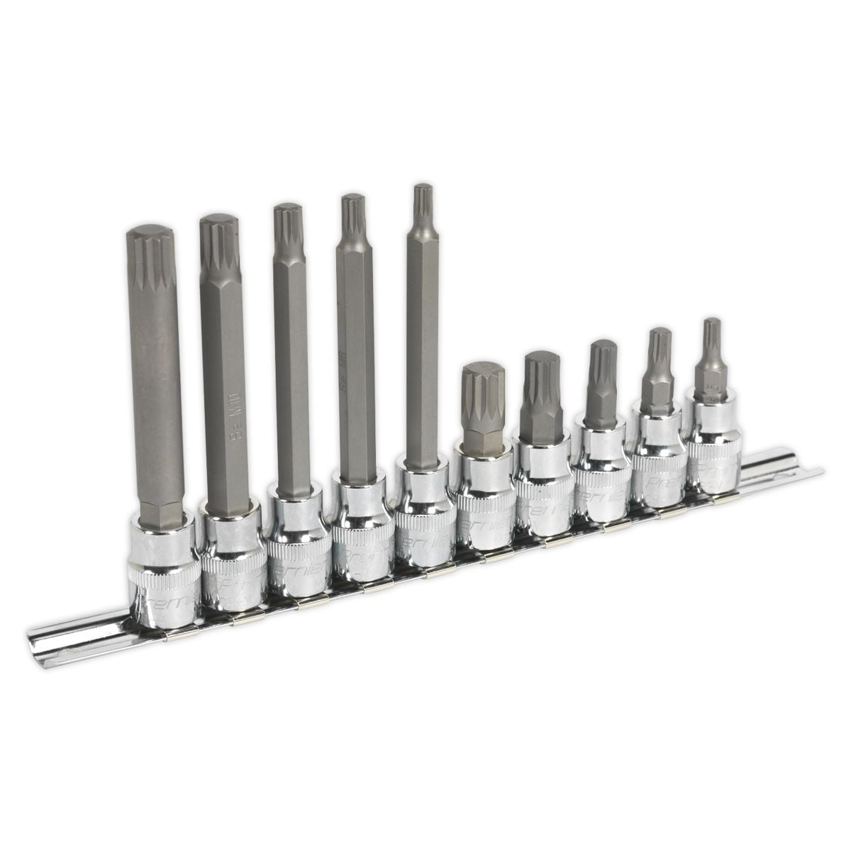 Sealey AK6216 Spline Socket Bit Set 10pc 3/8"Sq Drive Sealey