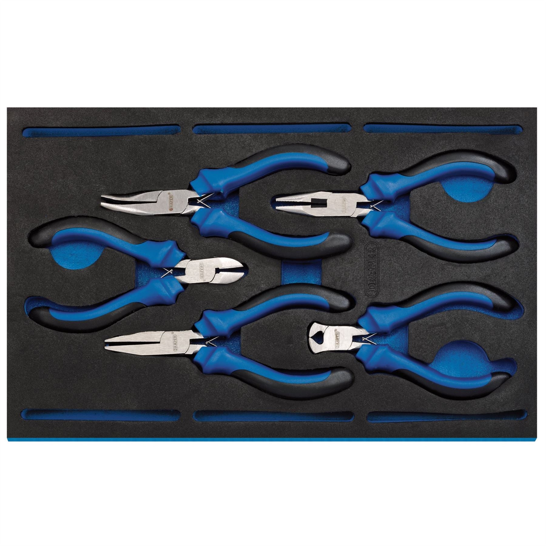 Draper 63215 Precision Plier Set in 1/4 Drawer EVA Insert Tray 5 Piece Draper