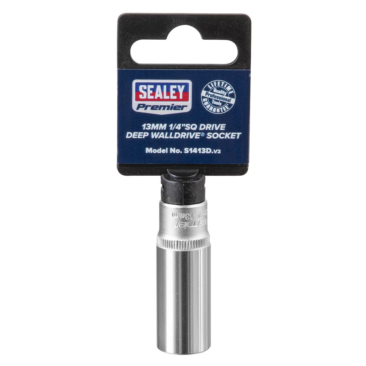Sealey S1413D WallDrive® Socket 13mm Deep 1/4"Sq Drive Sealey