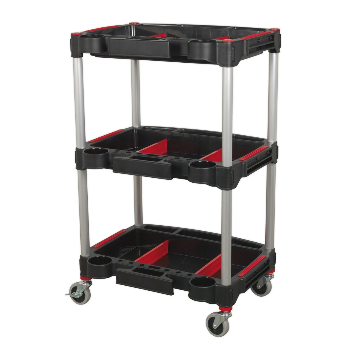 Sealey CX313 Workshop Trolley 3-Level Composite with Parts Storage Sealey