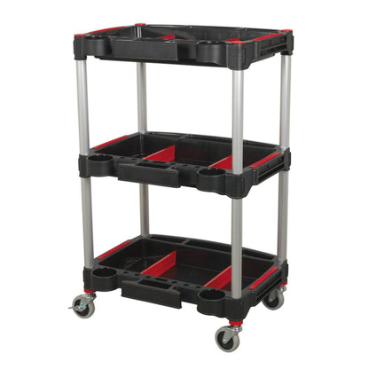 Sealey CX313 Workshop Trolley 3-Level Composite with Parts Storage Sealey