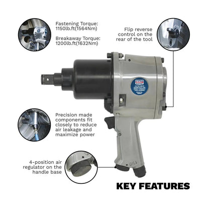 Sealey SA604 Air Impact Wrench 3/4"Sq Drive Super-Duty Heavy - Twin Hammer Sealey