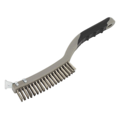 Sealey WB105 Wire Brush with Stainless Steel Fill & Scraper Sealey